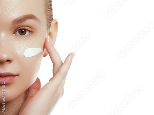 Fotografie Woman beauty face portrait with healthy skin