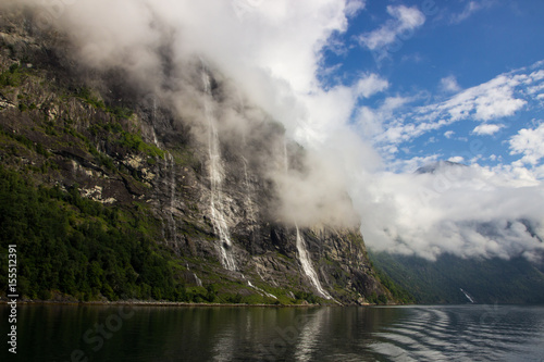 clouds over Geirangerfjord in Norway