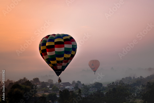 CHIANGRAI THAILAND-FEB 17: Unidentified national balloon floating in the balloon festival in Singha park
