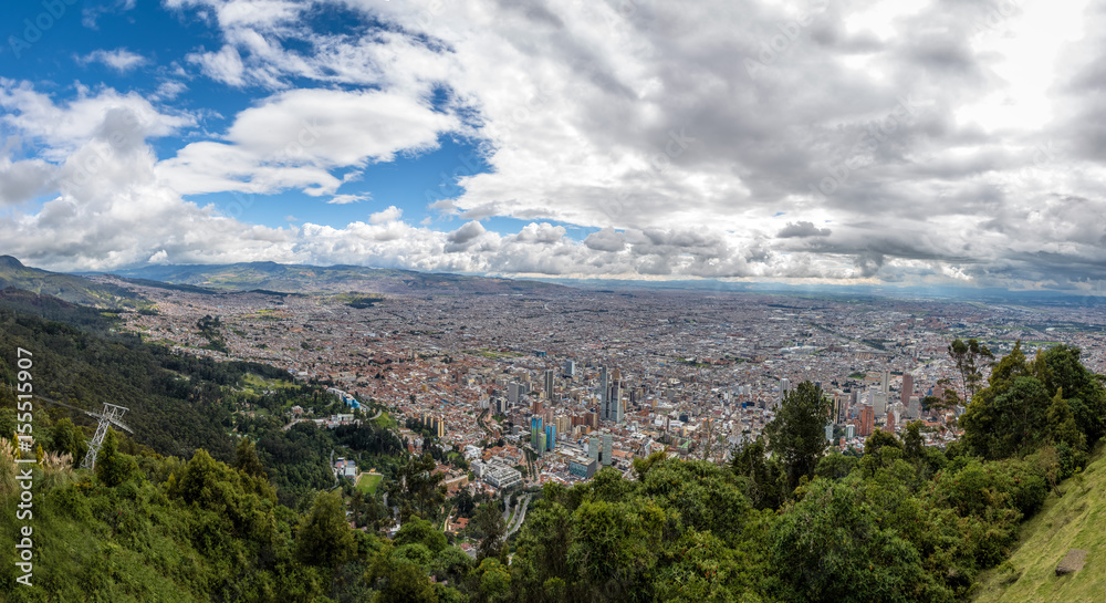 Panoramic aerial view of Bogota city - Bogota, Colombia