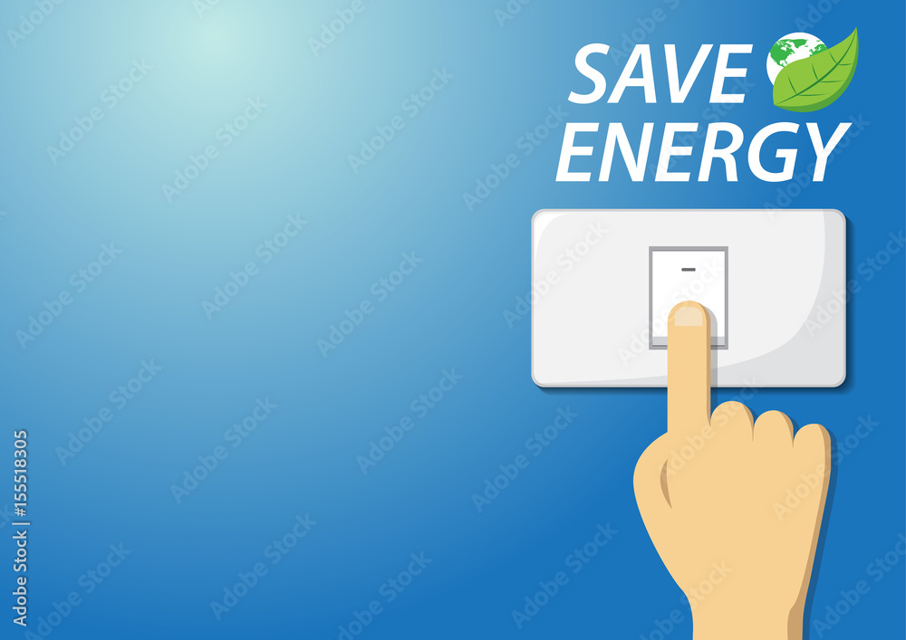 turn off switch to save energy concept. vector illustration. turn off switch to save energy concept. vector illustration.