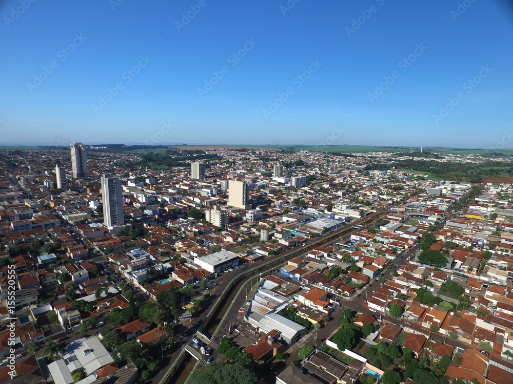 Aerial view in Sertaozinho city, Sao Paulo, Brazil Aerial view in Sertaozinho city, Sao Paulo, Brazil