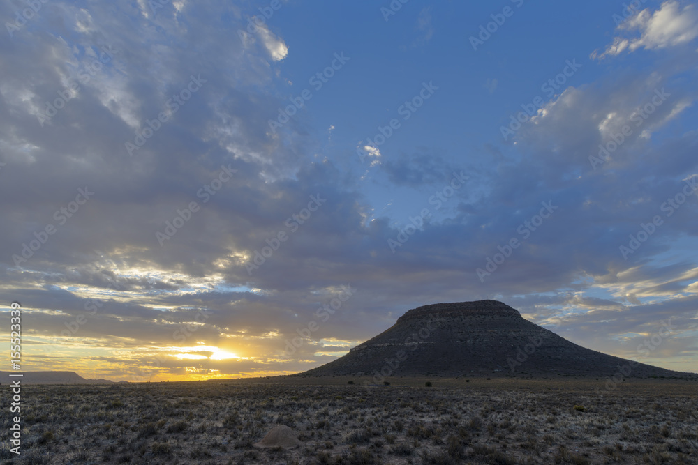 Sunset at kopje in Karoo