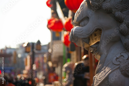 Chinese street in traditional old style photo