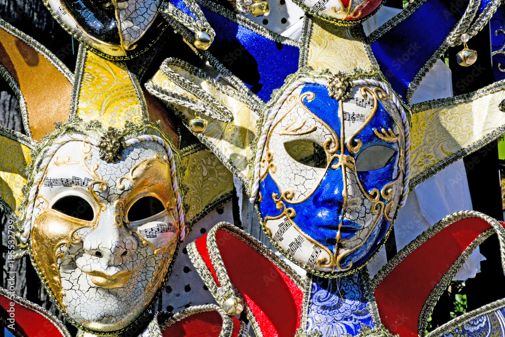 Maschere di Carnevale colorate Stock Photo
