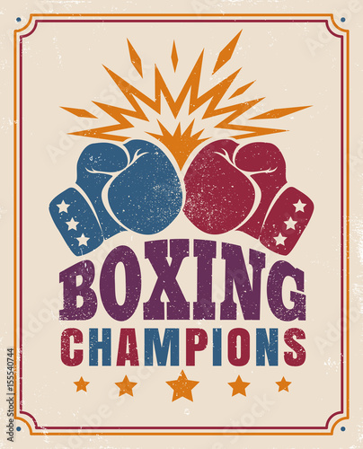 intage poster for a boxing