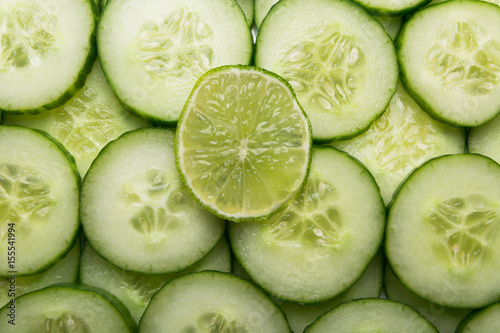 Fresh Cucumber Slice  Design Background