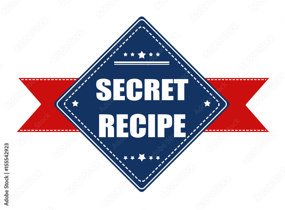 Secret recipe label with ribbon Secret recipe label with ribbon