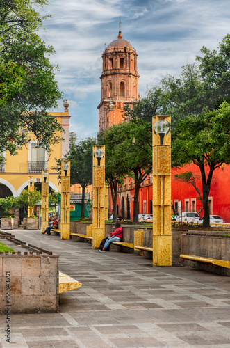 The streets of Queretaro, Mexico in the early morning