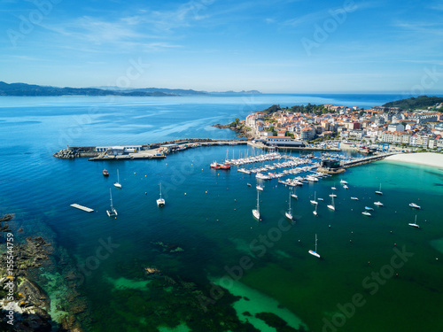 Aerial view of Portonovo harbor, Galicia photo