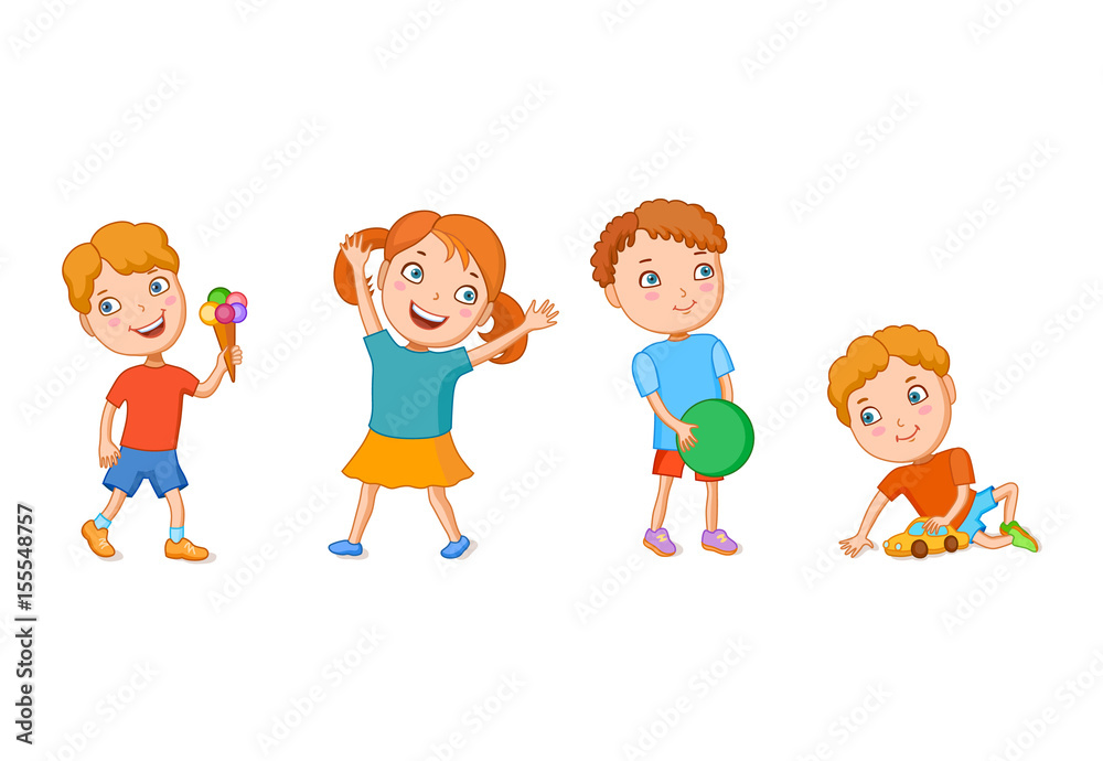 Illustration featuring playing kids Illustration featuring playing kids