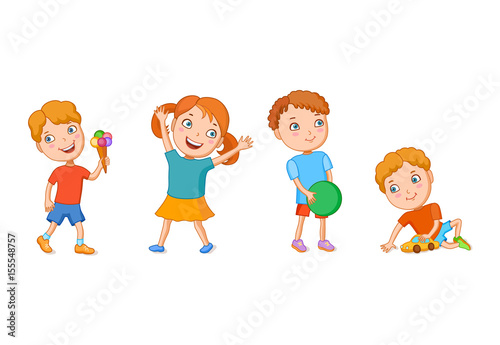 Illustration featuring playing kids