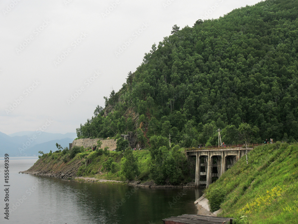 Circum Baikal Road - the historical part of Trans Siberian railway near Lake Baikal Russia