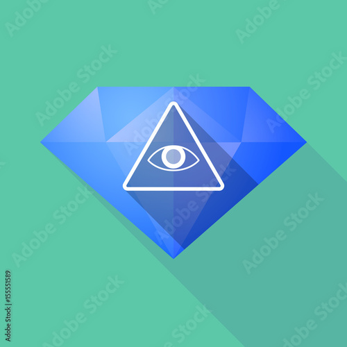 Long shadow diamond with an all seeing eye