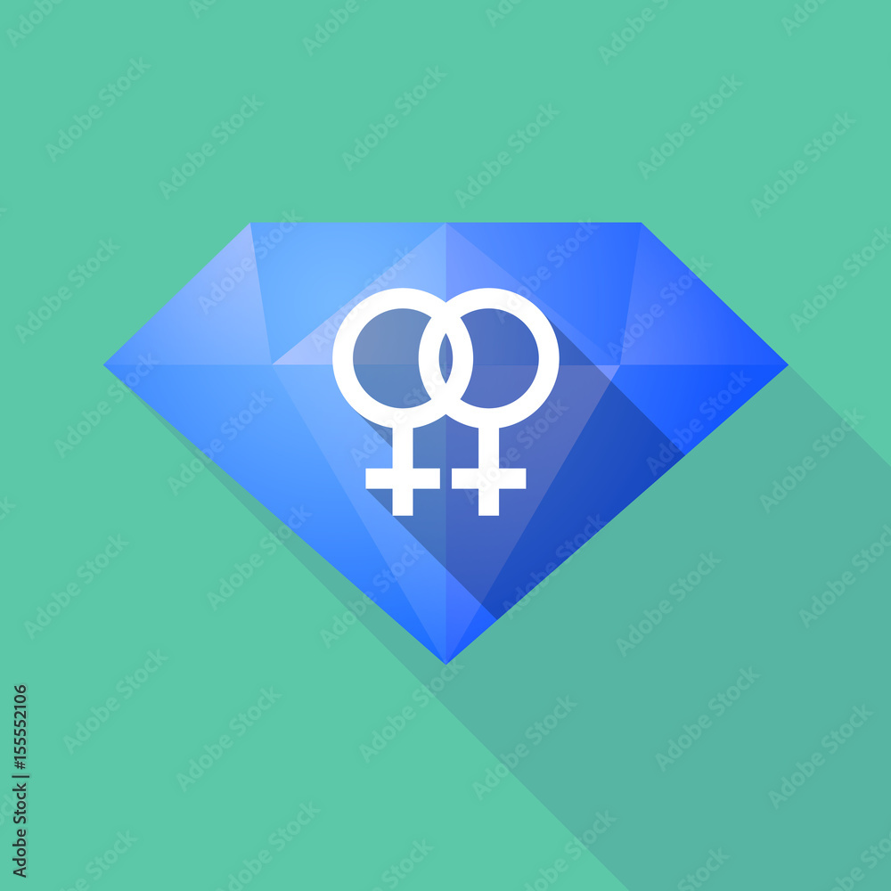 Long shadow diamond with a lesbian sign Long shadow diamond with a lesbian sign