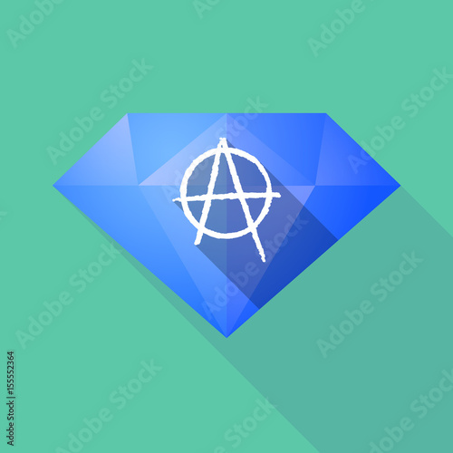 Long shadow diamond with an anarchy sign