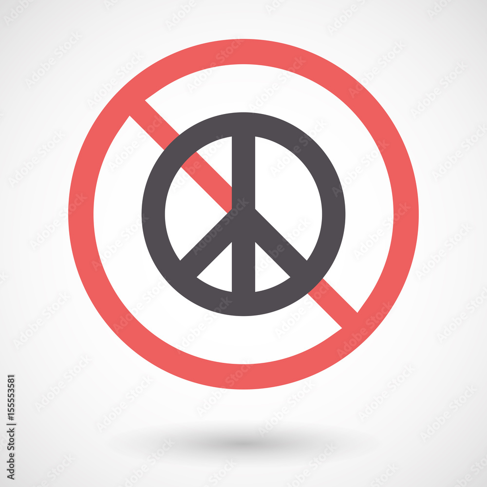 Isolated forbidden signal with a peace sign Isolated forbidden signal with a peace sign