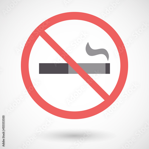 Isolated forbidden signal with a cigarette