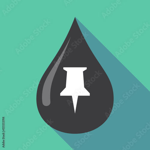 Long shadow oil drop with a push pin