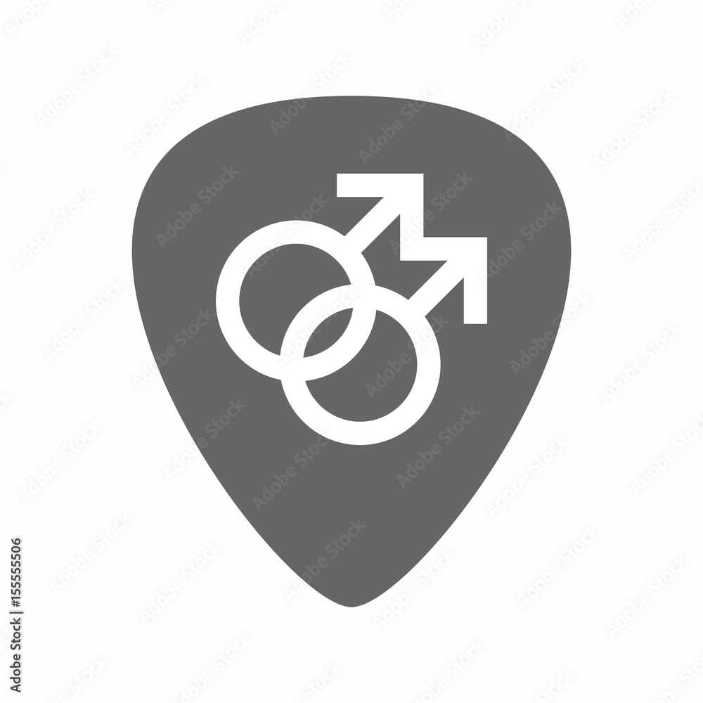 Isolated guitar plectrum with a gay sign Isolated guitar plectrum with a gay sign