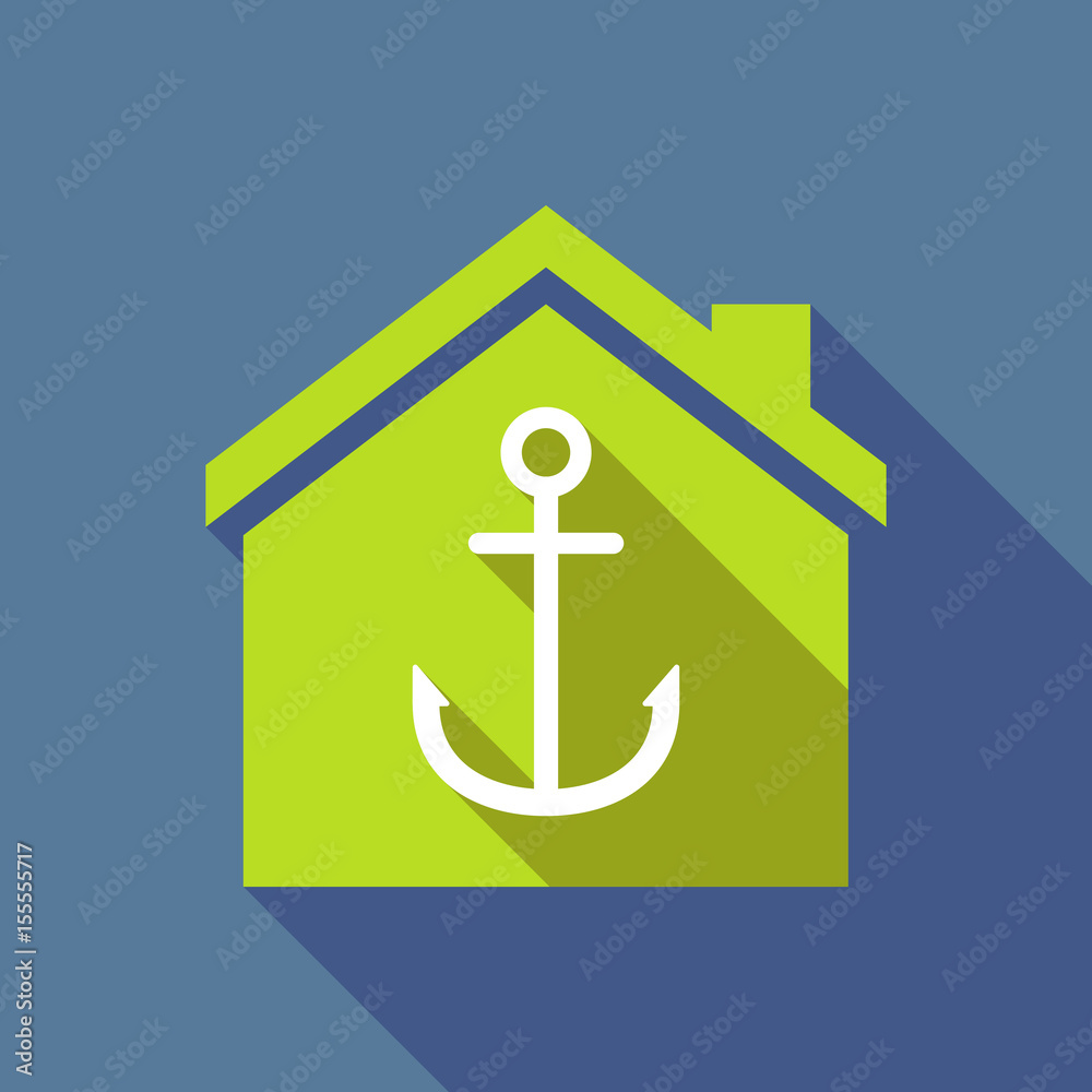 Long shadow house with an anchor Long shadow house with an anchor