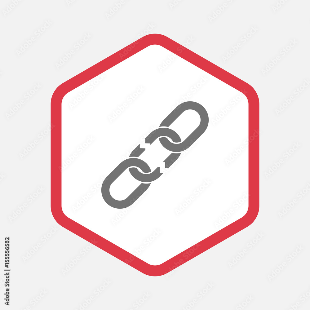 Isolated hexagon with a broken chain Isolated hexagon with a broken chain