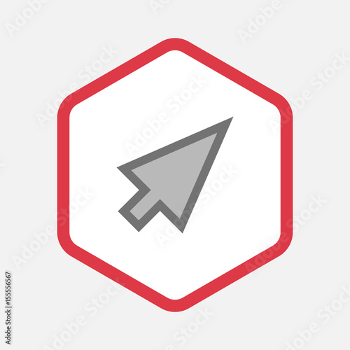 Isolated hexagon with a cursor