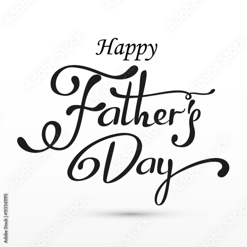 Happy Fathers Day lettering greeting. Vector background