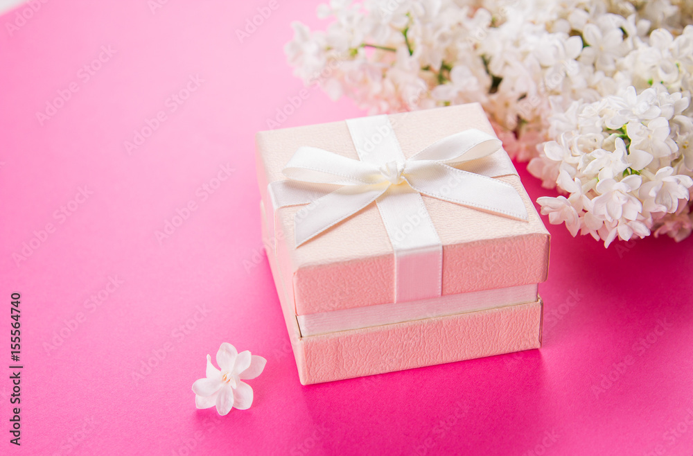 Gift box with flowers