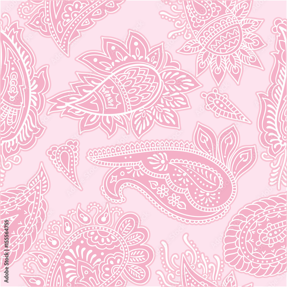 Seamless pink paisley pattern Seamless pink paisley pattern