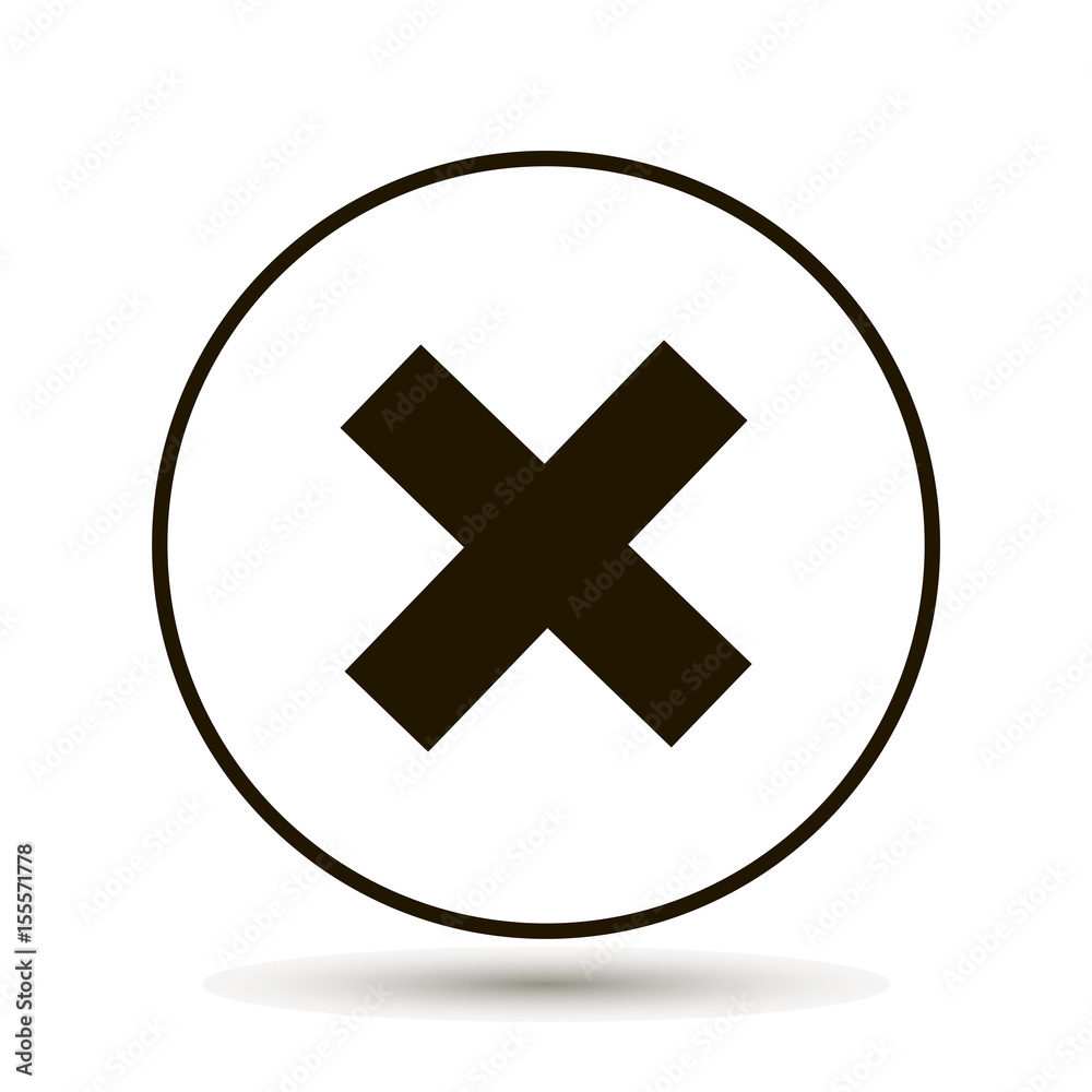 Cross prohibition vector on white background Cross prohibition vector on white background