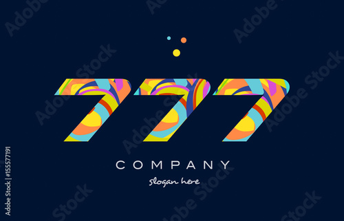777 colorful digit number numeral logo icon