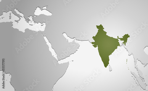 Landkarte *** Asien Indien
 photo