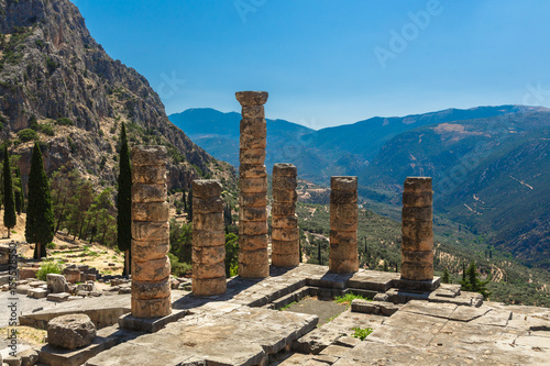 Ruins of the temple of Apollo at Delphi, Greece