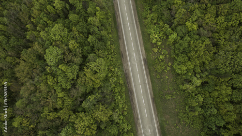 Beautiful road removed from the quadrocopter