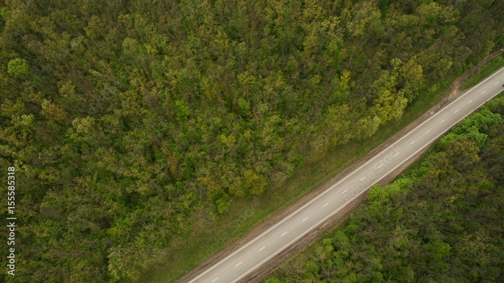 Fototapeta premium Beautiful road removed from the quadrocopter