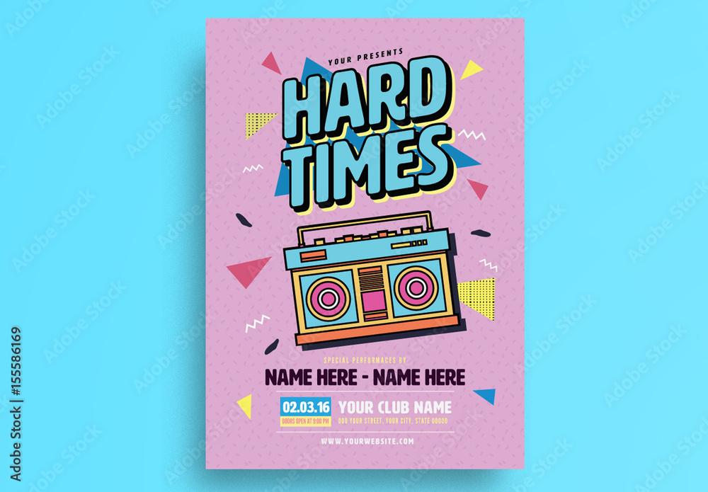 Colorful Concert Event Poster Layout 2 Stock Template Adobe Stock