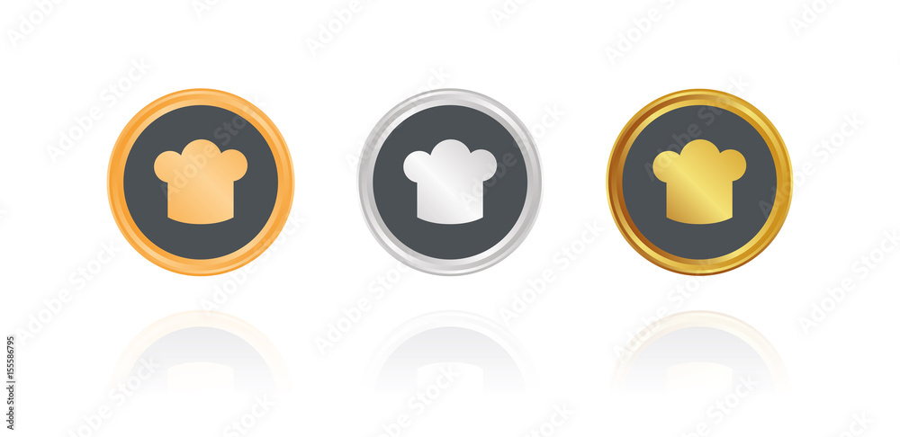 Koch - Bronze, Silber, Gold Buttons