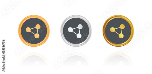 Vernetzt - Bronze, Silber, Gold Buttons