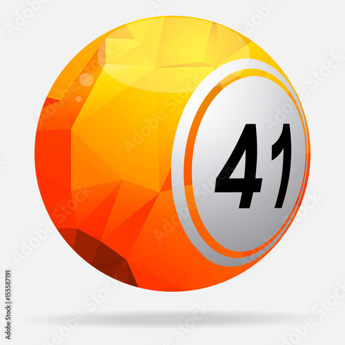 Bingo lottery ball with red and yellow geometric design