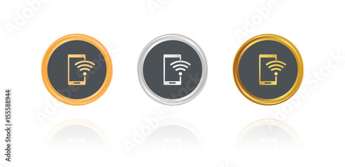 Smartphone mit WLAN - Bronze, Silber, Gold Buttons