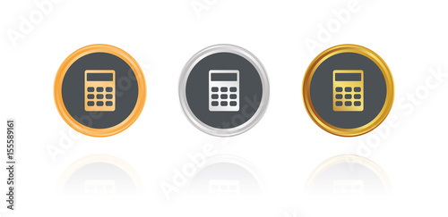 Taschenrechner - Bronze, Silber, Gold Buttons