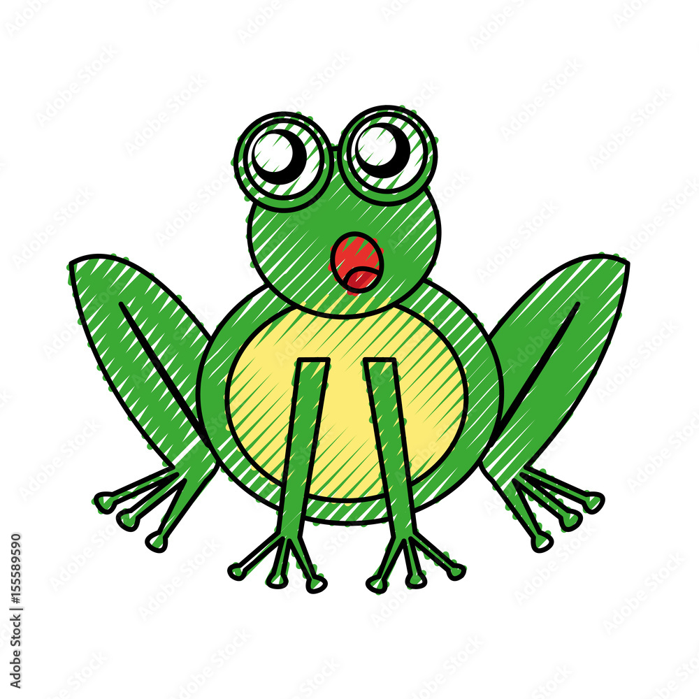 Fototapeta premium comic frog character icon vector illustration design