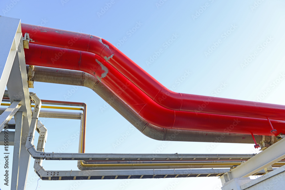 Oil pipeline, close-up pictures