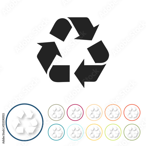 Bunte 3D Buttons - Recycling