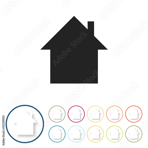 Bunte 3D Buttons - Haus Hauptmenu