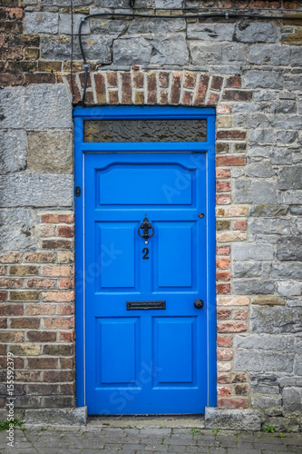 Blue doors of an old home