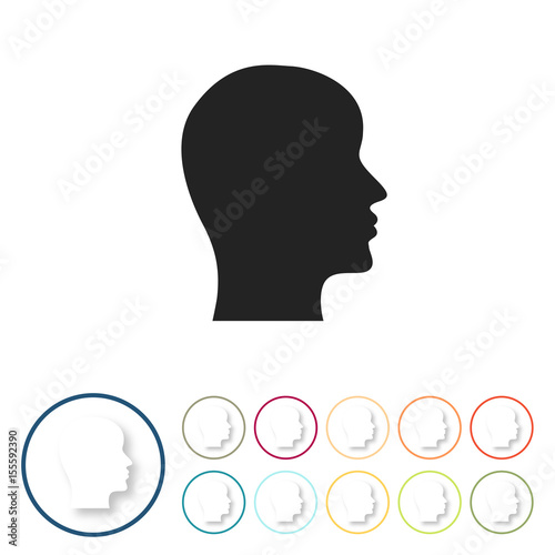 Bunte 3D Buttons - Kopf Profil