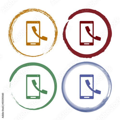 Pinselstrich Icon Set - Telefon