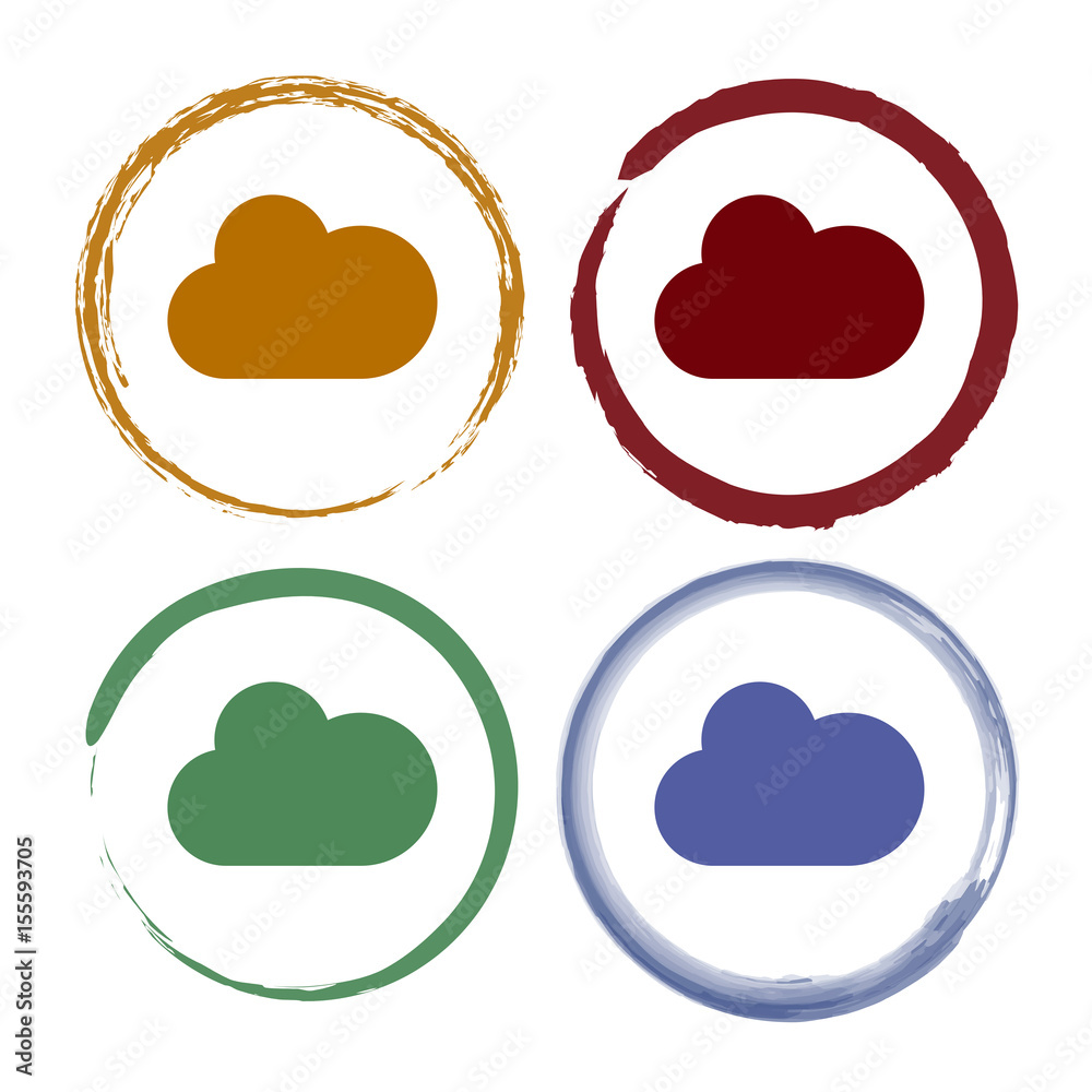 Pinselstrich Icon Set - Wolke